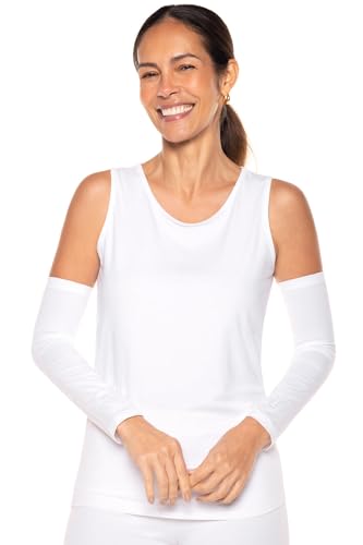 Coolibar UPF 50+ Women's Navagio Sun Sleeves, Skyride, X-Small, Solid - Sun Protective