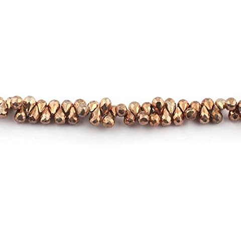 World Wide Gems Beads Gemstone Big Halloween Sale 1 Strand Copper Pyrite Faceted Briolettes Cover