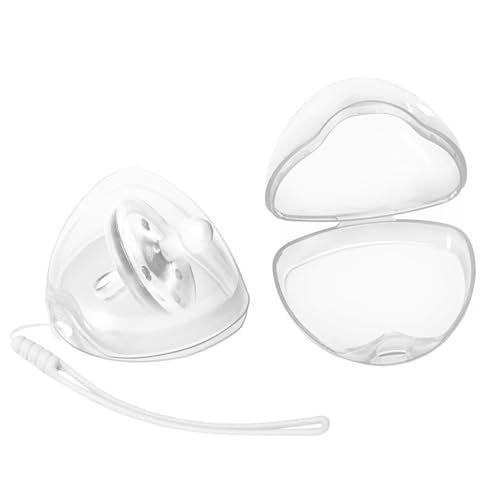 Image of Nisxabebe Pacifier Case,2 Pack BPA Free Pacifier Holder Case with Lanyard for Diaper Bag,Pacifier Container Box for Baby Binky Nipple Travel,Essential Pacifier Accessories,Easy to Clean,Transparent