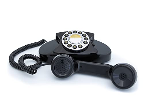 GPO Audrey 1950 Style Traditional Push Button Landline Telephone, Analogue Telephone with Rubber Feet, Tone Dialing, Ringer On/Off for Home, Hotels- Black - Image 3