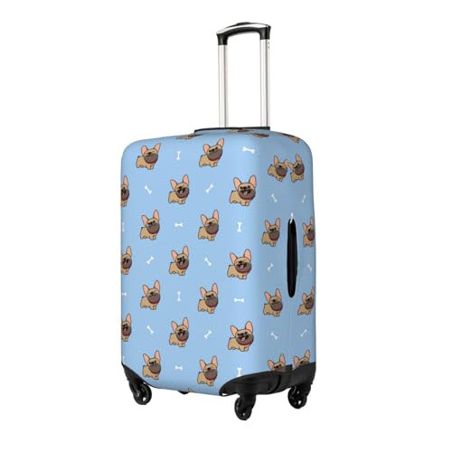 Brown French Bulldog Luggage Cover Protector Anti-Scratch Washable Fits 18-32 Inch Luggage-Small2