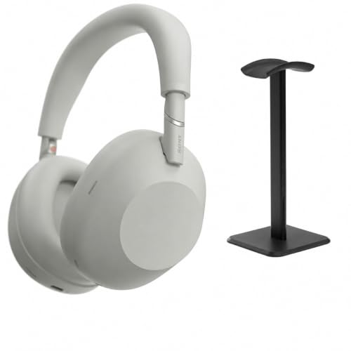 Image of Sony WH-1000XM6 Wireless Noise Canceling Headphones, HD NC Processor QN3, 12 Mics, Adaptive NC Optimizer, Platinum Silver, Headphone Stand, 1-Year Warranty
