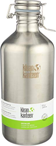 Klean Kanteen Single Wall Stainless Steel Growler with Leak Proof Stainless Steel Swing Lok Cap