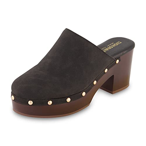 Image of CUSHIONAIRE Women's Gibbons Faux Wood Clog with Memory Foam Padding, Wide Widths Available