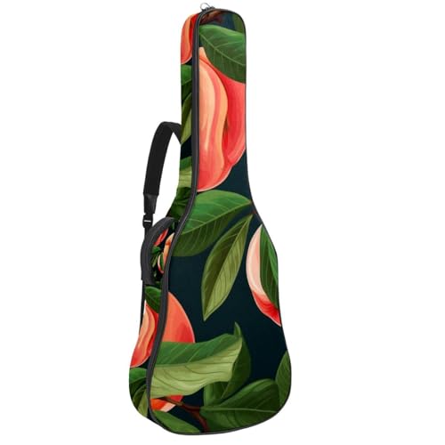 Housse guitare 109 cm contre la pluie étui souple feuilles de pêche avec poches