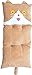 Hagihara Cojín suave tipo felpa L Tamaño 50x110cm Gato Beige 240585031 de Japón