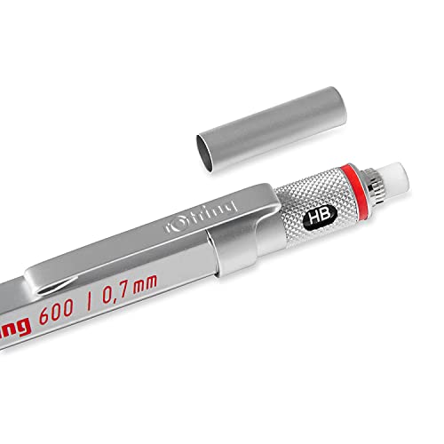 Rotring 600 Mechanical Pencil, 0.7 mm, Silver Barrel