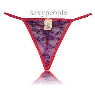Attractive Lace Panty- G-String with Random Color- 2 Qty-image-11