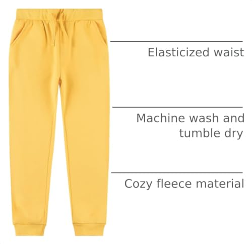 Image of Kid Nation Kids Unisex Soft Brushed Fleece Casual Pull On Jogger Sweatpants with Pockets for Boys or Girls | Soft Brushed Fleece Kids JoggerElastic Waist With Drawstring,Deep Side Pockets,Machine Wash,Durable,Great Gift for 3-12 Years