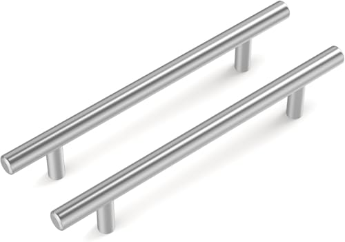 goldenwarm 2 tiradores para armarios de cocina, 128 mm, distancia entre orificios, tiradores de armario, plateados, tiradores de armario, muebles, tiradores de cajones, tiradores de muebles para baño