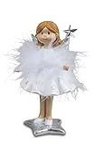 Deko Engel m. Stern 15cm Winterzeit Schutzengel mit Federn Winter Weihnachten formano