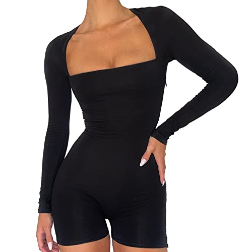 Einteiler Damen sexy, Jumpsuit Damen Eng Sexy Kurz Einteiler...