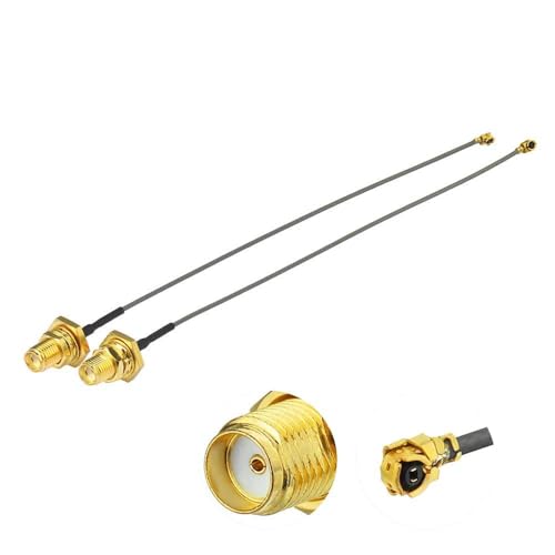 Superbat 6" Mini PCI to SMA Female Low Loss Coaxial Cable for Wireless Routers Mini PCIe Cards Network Extension Bulkhead Pigtail PCI WiFi WAN Repeater 2-Pack