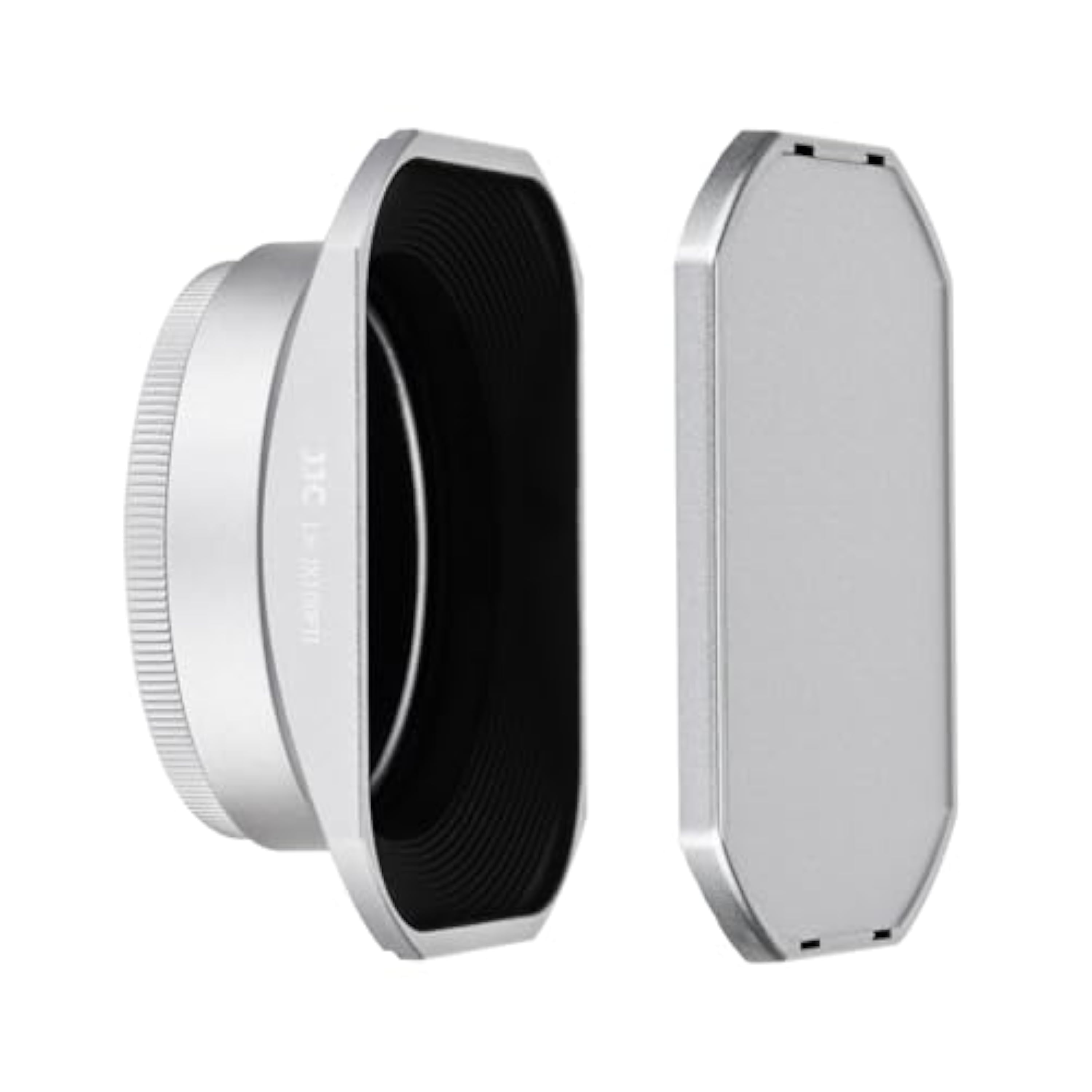 JJC Plata Kit de Anillo de Adaptador y Campana para Cámaras Fujifilm X100VI, X100V, X100F, X100T, X100S, X100 y X70 - Capacidad de Acoplamiento Lnverso a la Lente