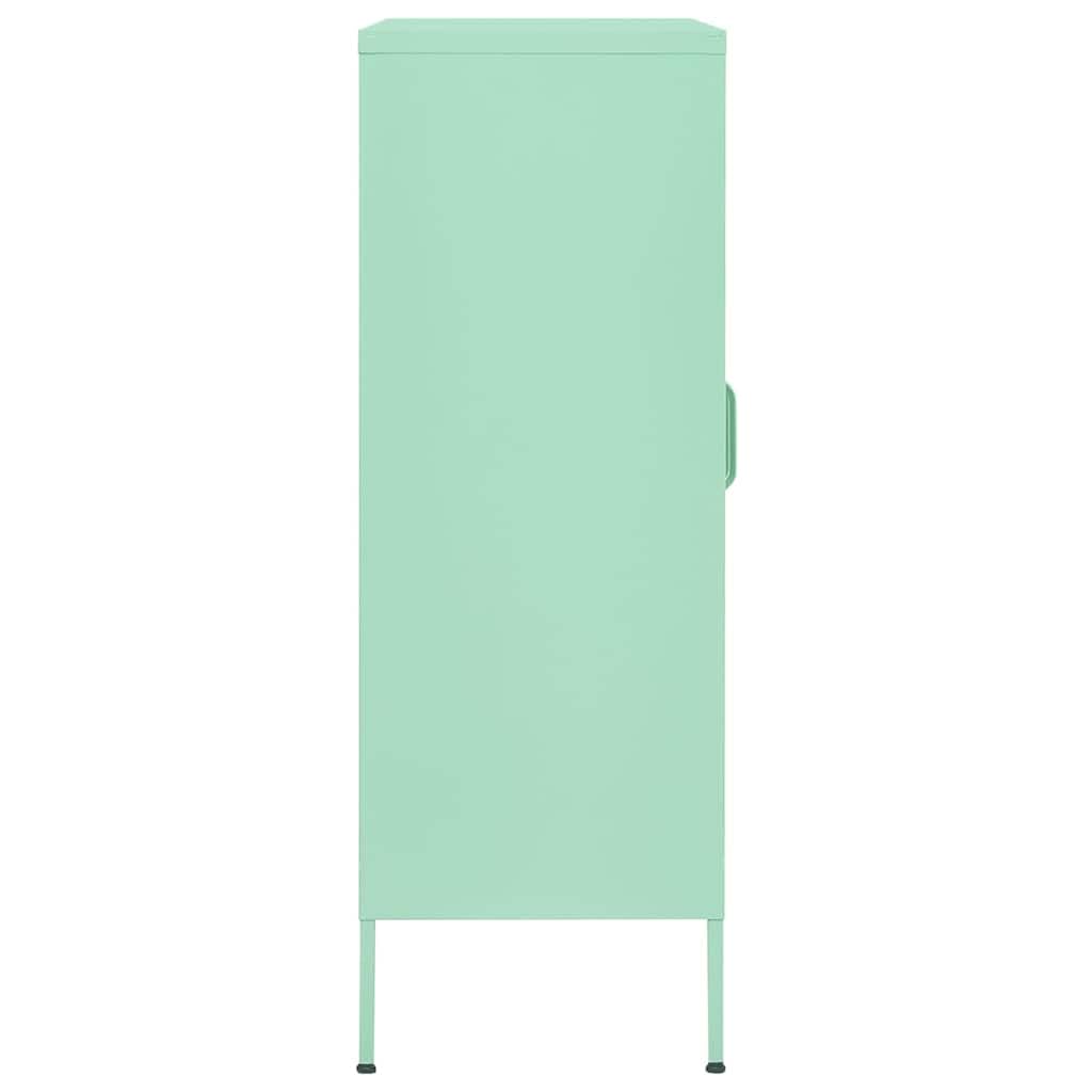 Armadietto in Acciaio Verde Menta 80x35x101,5 cm con 2 Ante in Rete