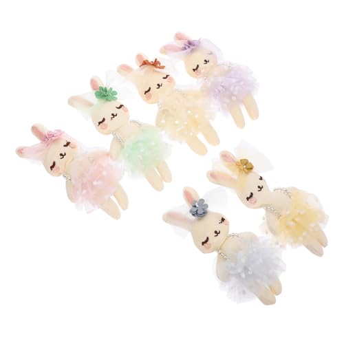 OFFSCH 6 Piezas Muñecos Conejo de Peluche para Pascua Rellenos con Decoraciones DIY Suaves y Pequeñas para Manualidades