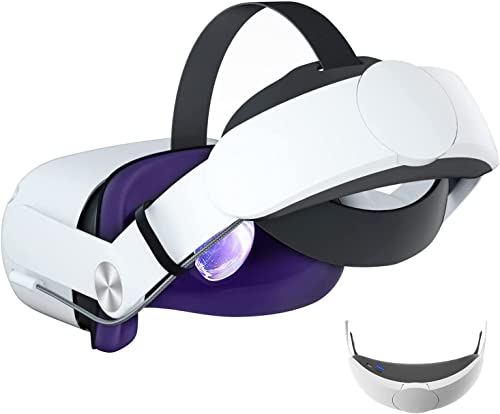 Correia de cabeça com bateria para Oculus Quest 2, bateria de 10.000 mAh para 8 horas de tempo de jogo prolongado, fonte de alimentação VR de carregamento rápido, alças de ajustáveis ​​para suport