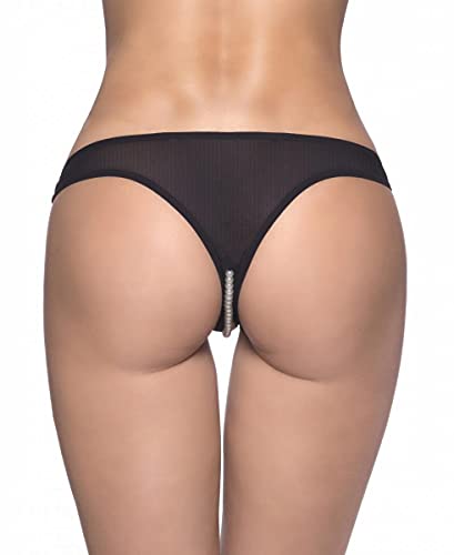 Oh là là Chéri Lingerie For Women Plus Size Paradise Pearl Thong Black 3X/4X - Thumbnail 2