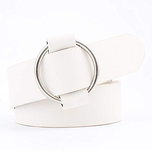 DYNWAVE Stylish Women's Leather Belt with Sleek Alloy Buckle in White3