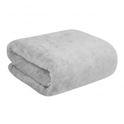 Image of Dribble Coral Fleece 450 GSM Bath Towel 70x140 cm | Ultra Soft, Quick Dry, Highly Absorbent | Lightweight & Skin-Friendly Towel for Bathroom, Gym & Travel, Grey