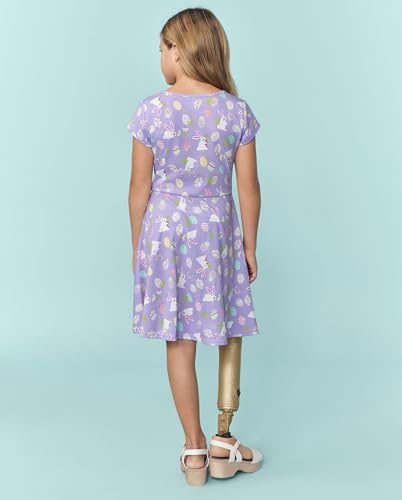 Image of The Children's Place Girls' Plaid Stretch Jacquard Short Sleeve Dress