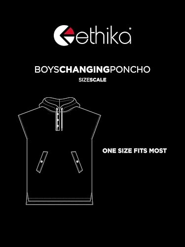 Ethika Boys Changing Poncho, Rain coat, Quick Dry Towel Poncho, Hooded Coverup (Black)4