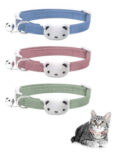 TPZORJX 3er-Pack Katzenhalsbänder –kitten halsbänder,katze halsband, Katzenhalsbänder mit Glöckchen, verstellbare Fliege-Halsbänder für Jungen und Mädchen, katzen fliege,süßes Halsband-Zubehör