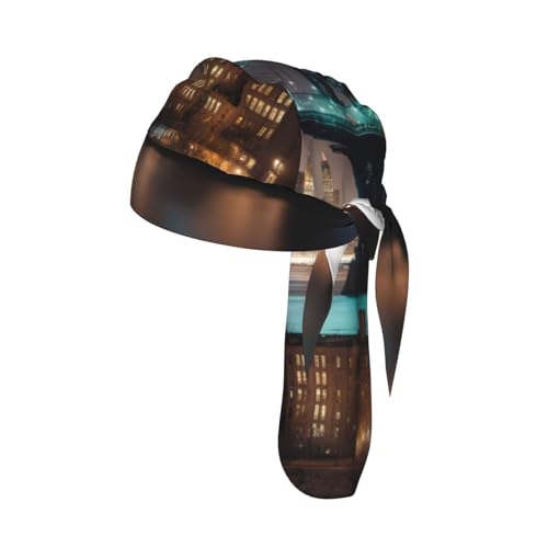 Manhattan Bridge Night Skull Headwrap Cycling Cap