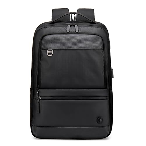 GOLDEN WOLF Backpack for Men 17L to 22L Medium Expandable Backpack for upto 15.6" Laptop Bag for Travel, Office Backpack with Clothes Compartment & USB Smart Daypack for Business, Black