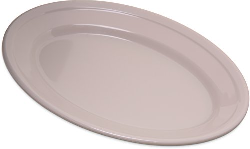 Carlisle FoodService Products Dallas Ware Plateau ovale en plastique, plateau ovale, plateau en mélamine pour restaurants, 24 x 16 cm, os – vue 2