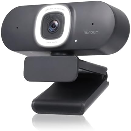 Nuroum V11 Webcam 2K Full HD 1080P/60fps Avec Microphone - Caméra PC Grand Angle 90° Pour Zoom Skype, Couvercle Privacité USB Plug&Play