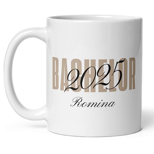 Little Mathilda Bachelor Tasse personalisiert 2025 Bachelor Geschenk mit Namen