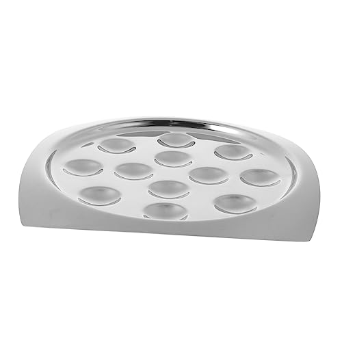 Amosfun Plat à Escargots Inox Compartiments Antidérapants Pour Cuisson Four Service Fruits De Mer Et Escargots Assiette Carrée Résistante