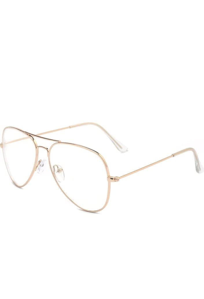 Zaveri Optic Bifocal Reading Glasses Blue Cut Anti Glare Non Anti Glare Power Available 1.00 1.25 1.50 1.75 2.00 2.25 2.75 3.00 Gold avaitor (Bifocal Anti Glare, Distance plano/Reading+3.00) (B0B98R71WN) Amazon Price History, Amazon Price Tracker
