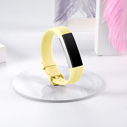 Maledan Compatible with Fitbit Alta Bands Women Men Replacement Band for Fitbit Alta HR/Alta/Ace, Small, Mellow Yellow - Thumbnail 7