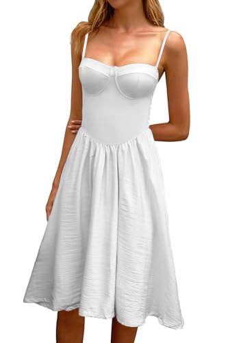 Image of CHYRII Women Fashion Summer 2025 Sweetheart Neck Spaghetti Straps Corset A-Line Long Sundress Midi Dress