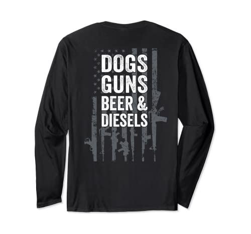 PERROS PIÑAS CERVEZA Y DIESELS - Mecánico de camiones diesel - EN LA PARTE TRASERA Manga Larga