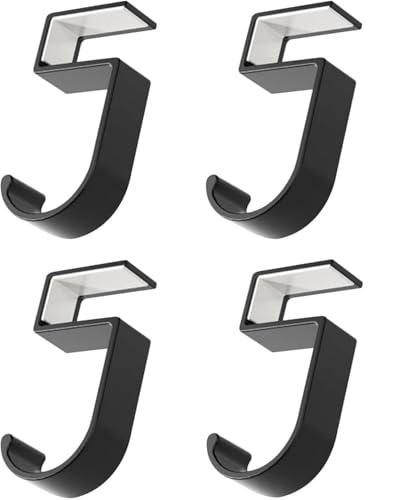 4 Pcs Ganchos de Bolsa para Mesa, Ganchos de Bolsa Portáteis para Mesas, Gancho de Mochila de Alumínio, Suporte de Bolsa para Mochilas, Bolsas Escolares, Bolsas, Guarda-luvas, (Preto)