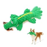Hedsuin Alligator Dog Squeaky Toys, Interactive Puppy Plush Toys for Indoor and Outdoor Play, Stuffed Soft Pet Toy for Small Medium Large Dogs
