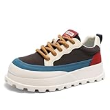 Men's Platform Retro Sneakers Classic Trainers Casual Footwear Tennis Running Chunky Lace - up Stylish Walking Shoes (Green,9.5)