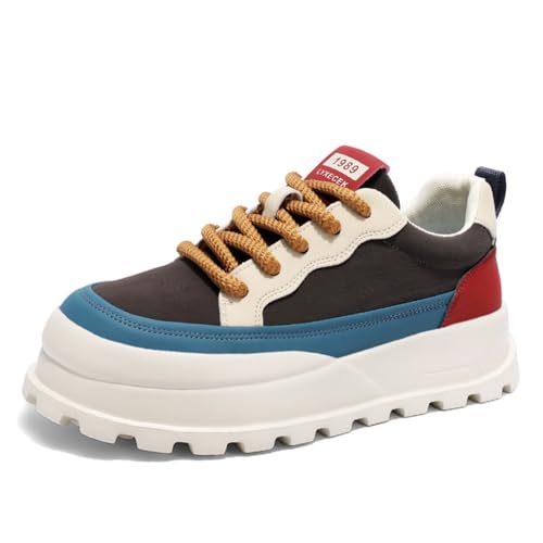 Men's Platform Retro Sneakers Classic Trainers Casual Footwear Tennis Running Chunky Lace - up Stylish Walking Shoes