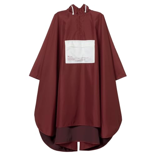 [Wpc.] バイカラーパッカブルレインポンチョレッド レディース メンズ 自転車 通学 通勤 アウトドア フェス キャンプ ポンチョ レインポンチョ レインウェア レインコート おしゃれ 男女兼用 R005-916-201