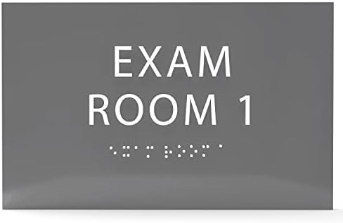 ADA CENTRAL SIGNS 6" X4" Exam Room 1 Sign- Tactile Graphics Grade 2 Braille Text | Modern Utility Wall Mount ADA Compliant Plastic Signs For Schools, Offices, Businesses, Apartments & Restaurants