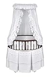 Badger Basket Elite Oval Baby Bassinet, Cherry with White Eyelet