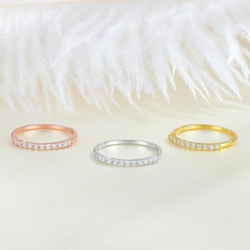 STARCHENIE Stackable Ring for Women 925 Sterling Silver Eternity Band Thin Rings Size 5-103