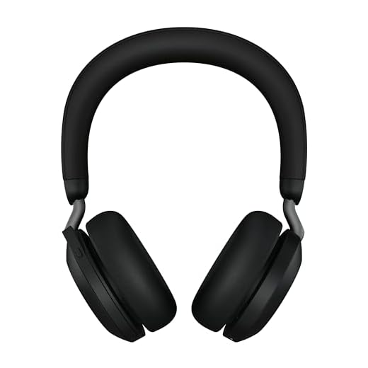 Jabra Evolve2 75 Wireless PC Headset mit Ladedock, 8-Mikro-Technologie - Dual-Foam-Stereo-Kopfhörer mit moderner aktiver Geräuschunterdrückung, USB-C Bluetooth-Adapter und UC-Kompatibilität - Schwarz