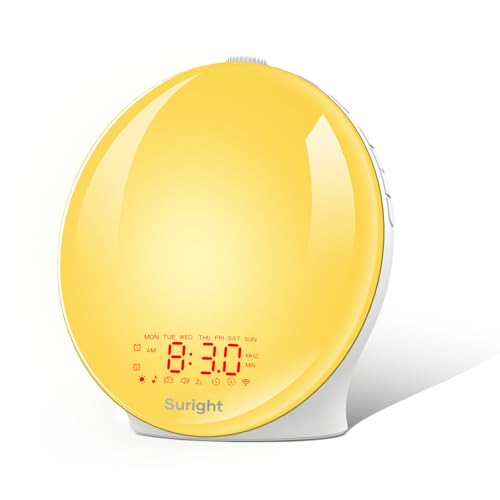 Suright Lichtwecker Tageslichtwecker, Wake Up Licht Wecker, Sonnenaufgang Sonnenuntergang Simulation...