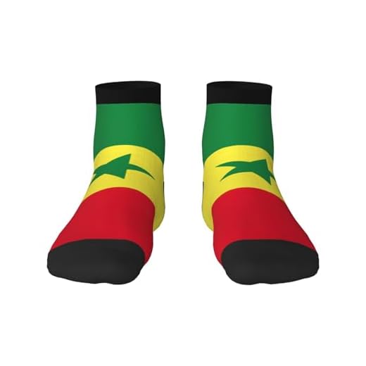 EdWal Flag of Senegal print Men's Moisture Control Crew Socks Socks For Men and Women Gifts For Golf, Hunting, Camping, 3 Black, One Size