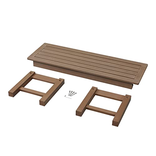 Psilvam Knight Bench, Two Person Outdoor Poly Lumber Patio Backless Bench, Weatherproof Garden Bench That Never Rot And Fade, Suit For Garden, Porch And Park (Brown) #TOP3