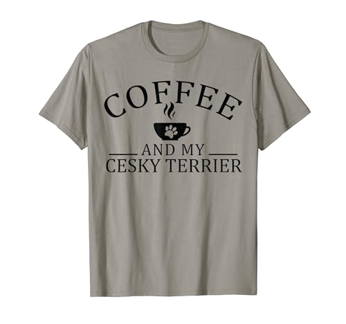 Cesky Terrier Dog And Coffee T-Shirt